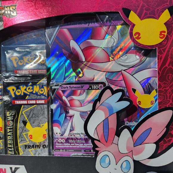 NEW Pokemon Trading Card Games Celebrations Dark Sylveon V Cards TCG booster pac - Picture 2 of 8